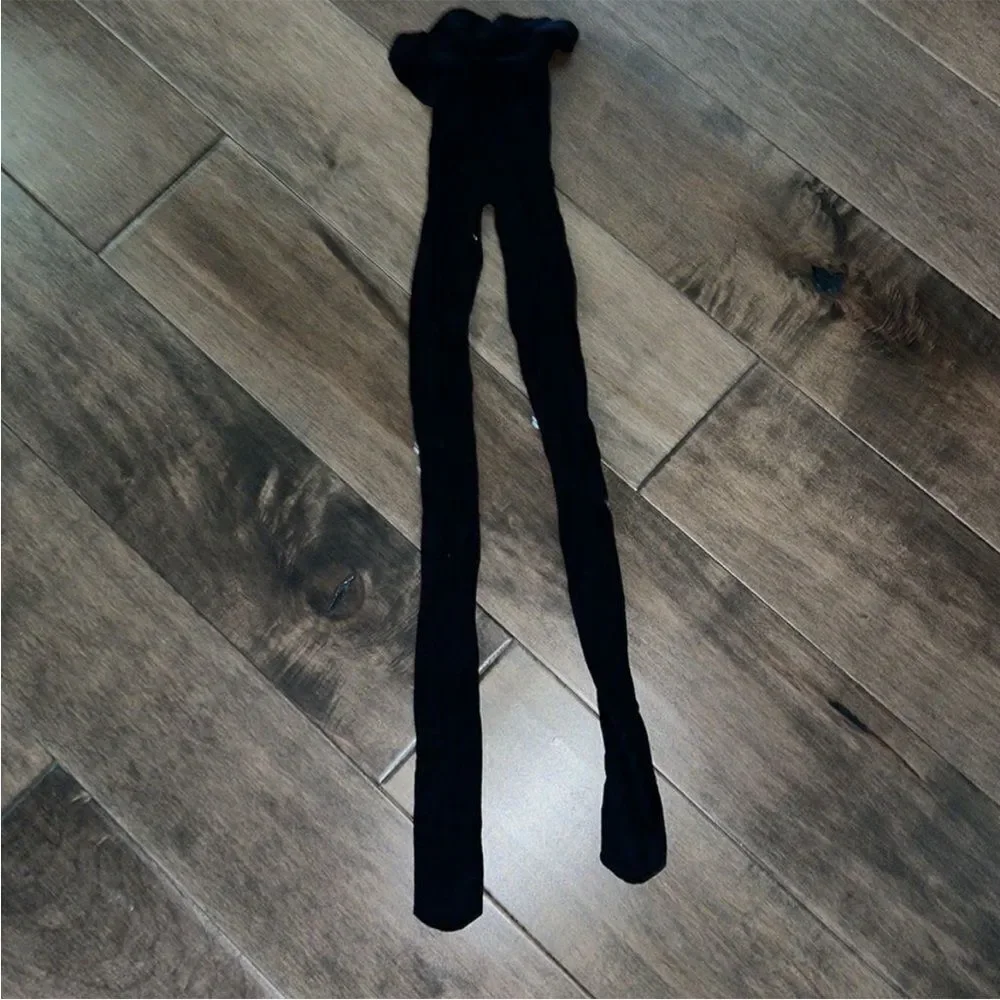 Free People Nevermore Black Peekaboo Bow Tights
